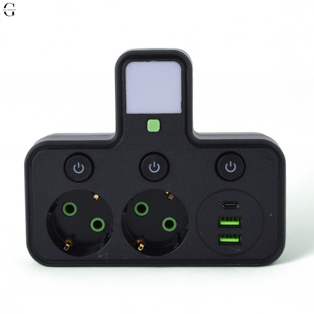 Розетка HG DUE HC-275 з USB-портами та підсвіткою